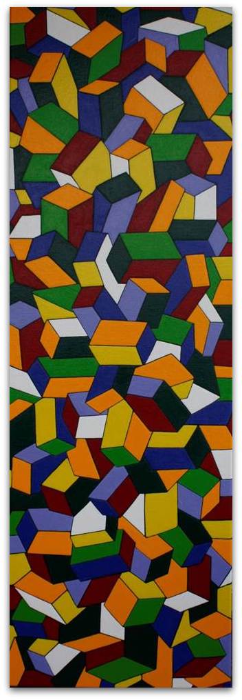 Compositie van meerkleurige kubussen